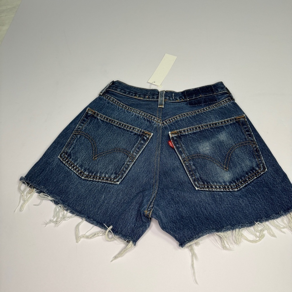 EB Denim Reconstructed Levi’s Vintage Cross Over Shorts SZ XXS/24 90’s Y2K USA - Picture 3 of 10